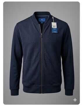 Ryan Seacrest Distinction Mix Texture Knit Jacket  textured front. Size LARGE.